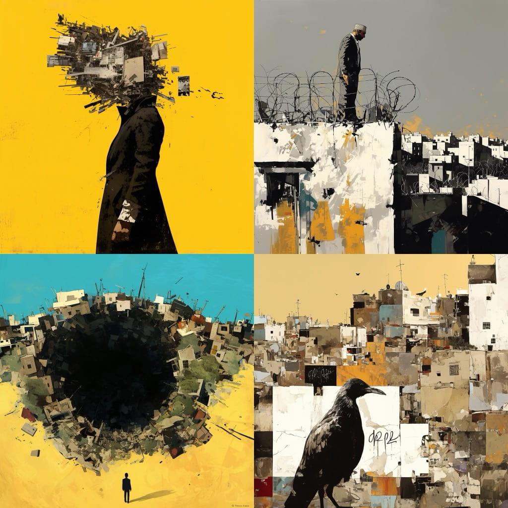 Tammam Azzam style, Midjourney Niji 6, render 1 of 4
