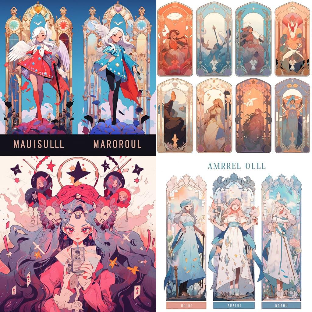 Tarot de Marseille style, Midjourney Niji 5, render 1 of 4