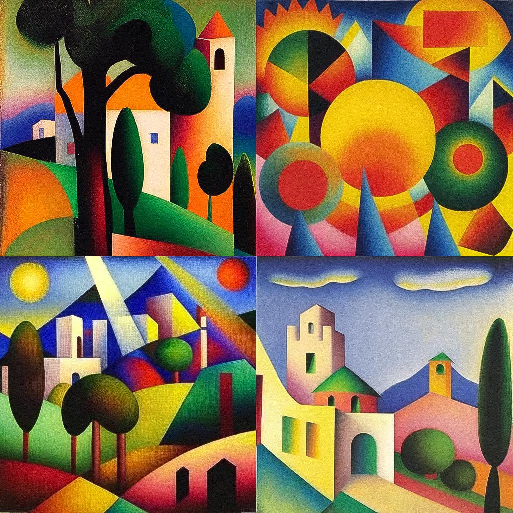 Tarsila do Amaral style, Midjourney Niji 4, render 1 of 4