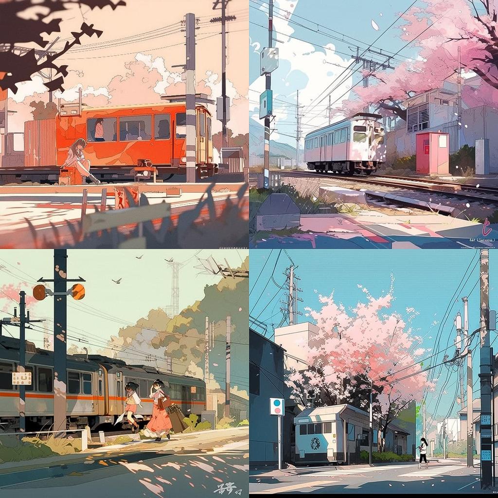 Tatsuro Kiuchi style, Midjourney Niji 5, render 1 of 4