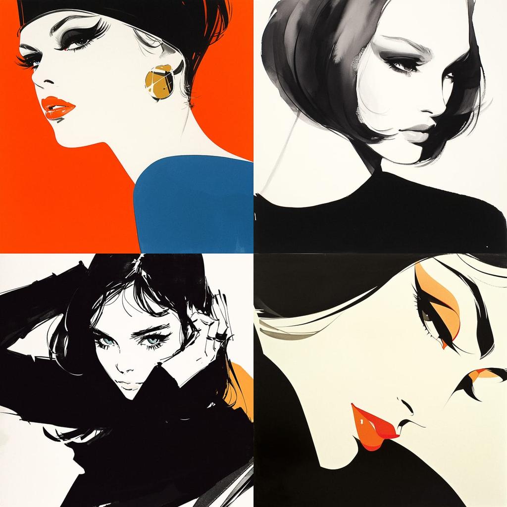 Terence Donovan style, Midjourney Niji 6, render 1 of 4
