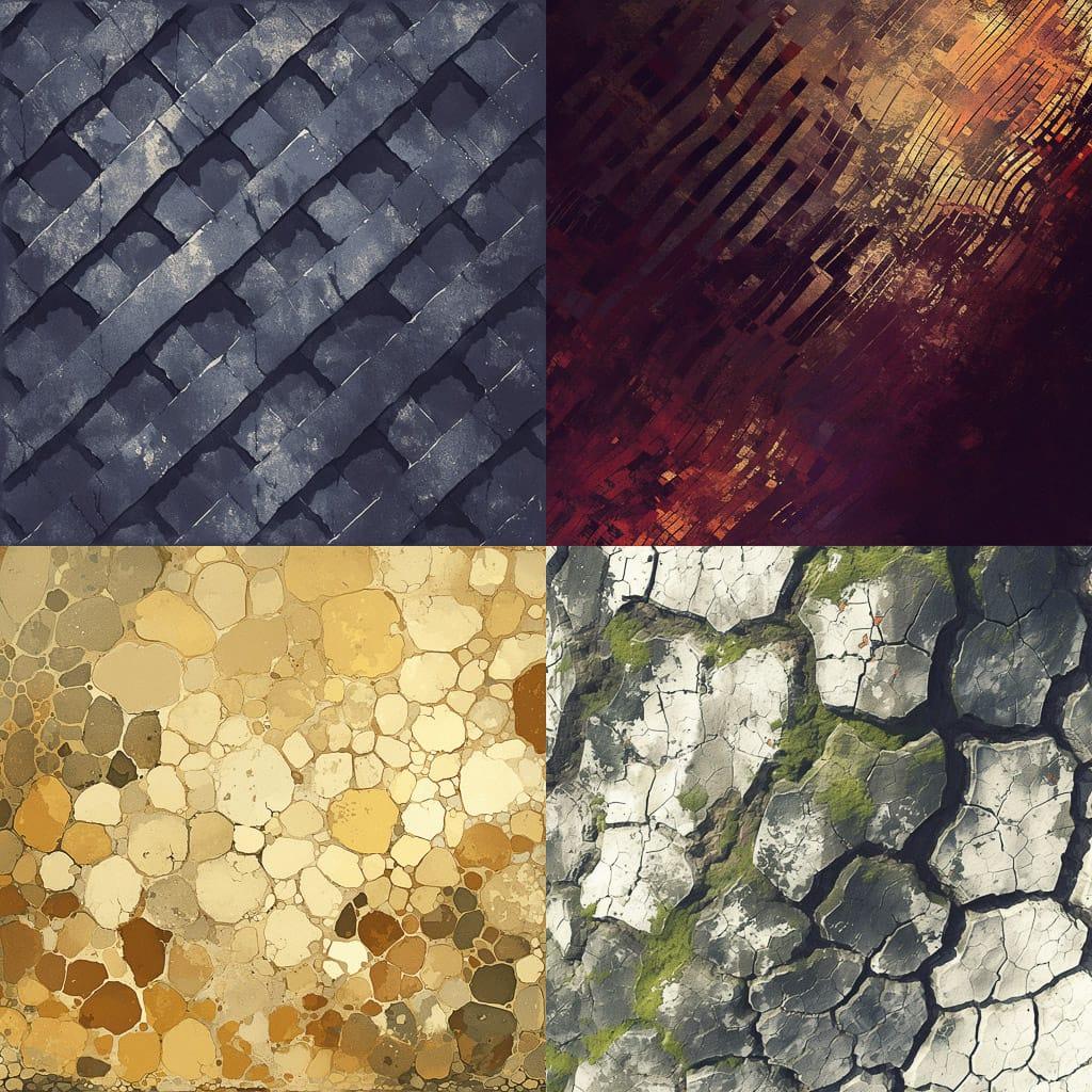 Textured surface style, Midjourney Niji 6, render 1 of 4