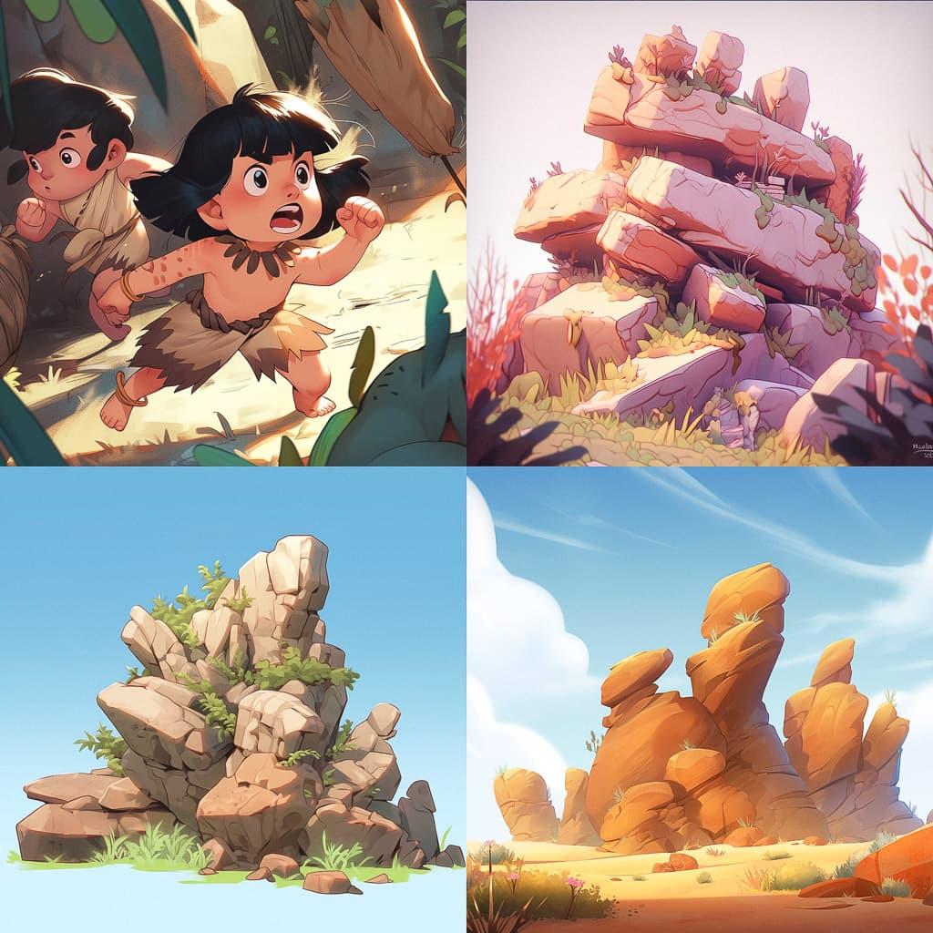 The Flintstones style, Midjourney Niji 5, render 1 of 4