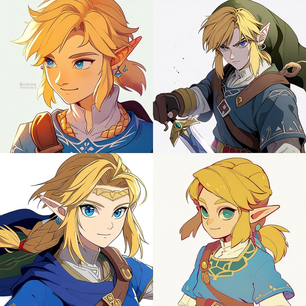 The Legend of Zelda style, Midjourney Niji 4, render 1 of 4