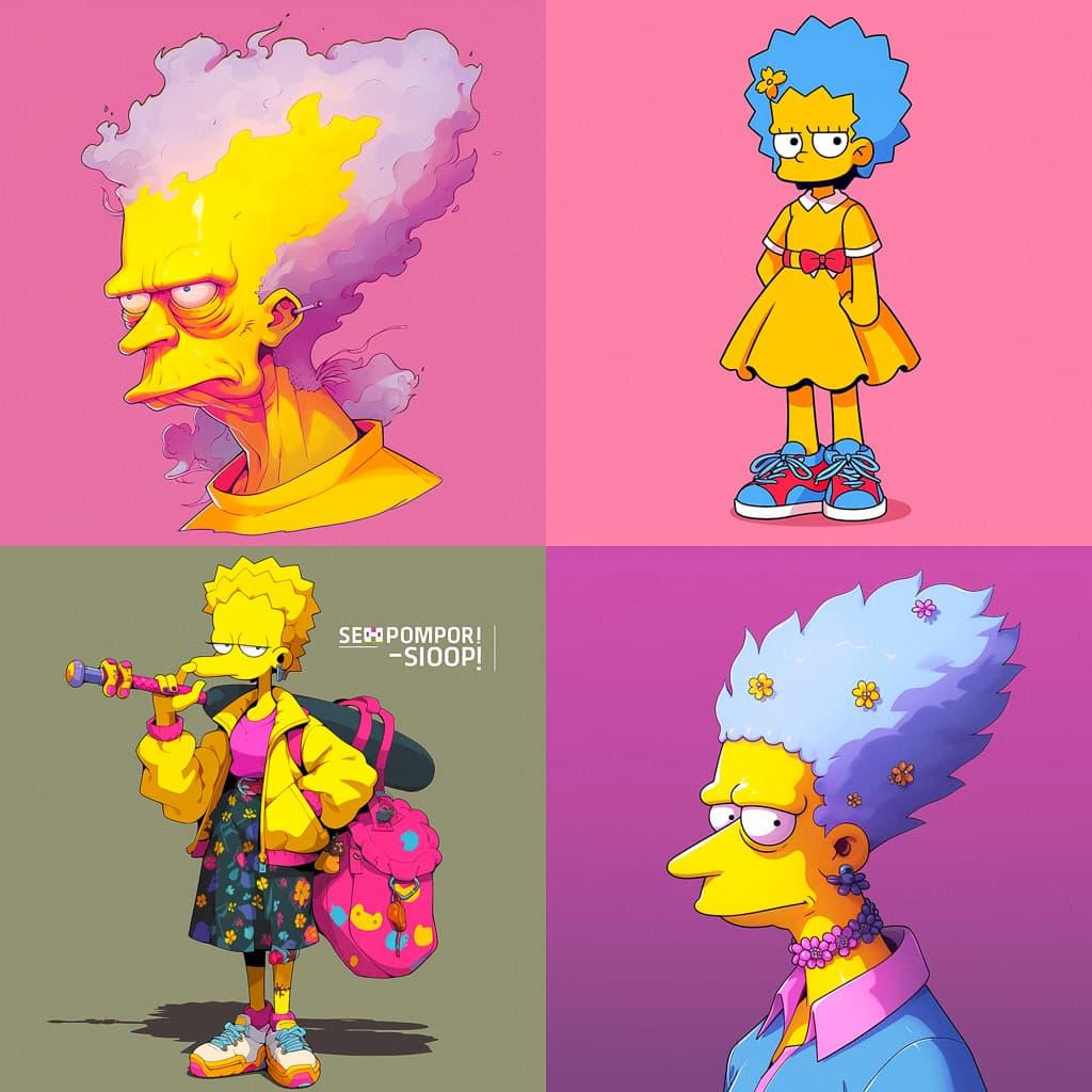 The Simpsons style, Midjourney Niji 5, render 1 of 4