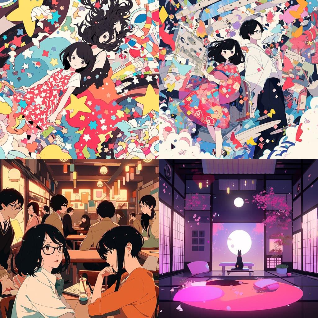 The Tatami Galaxy style, Midjourney Niji 5, render 1 of 4
