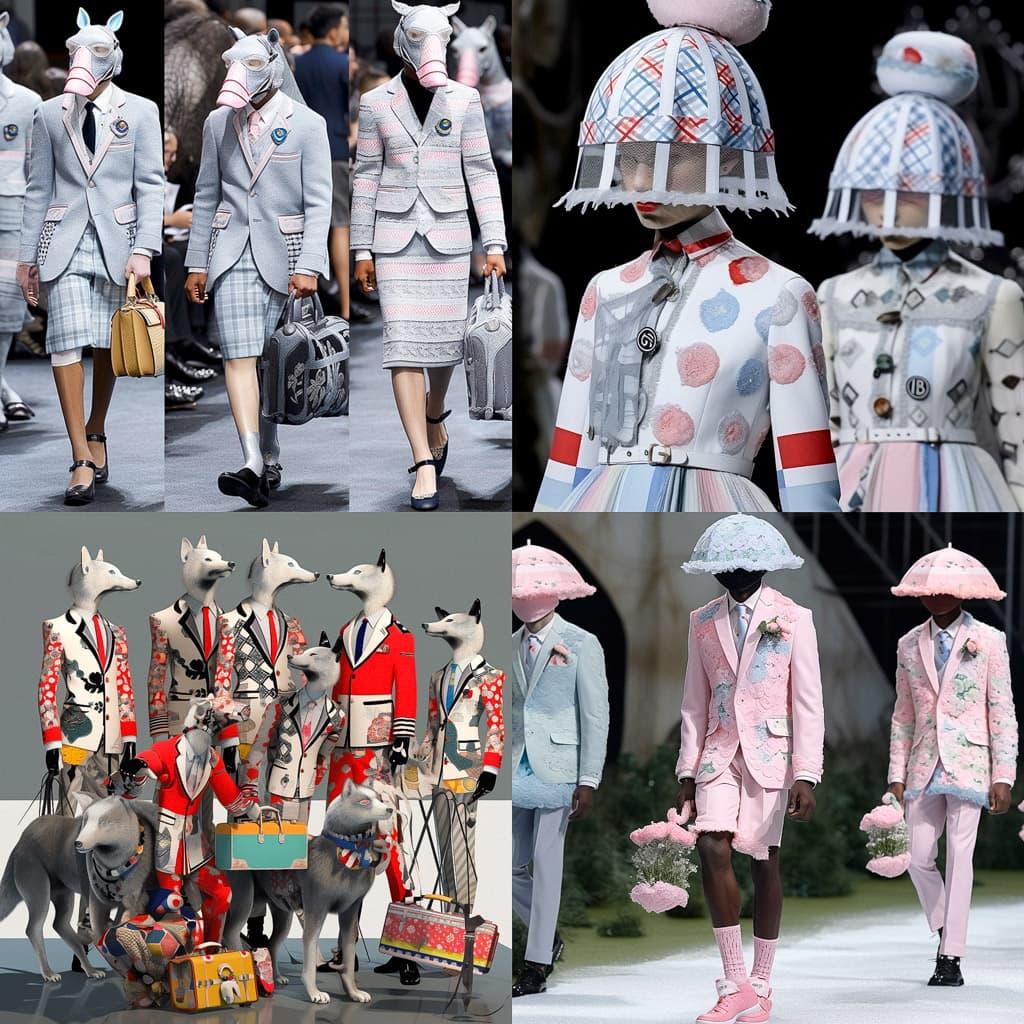 Thom Browne style, Midjourney Niji 5, render 1 of 4