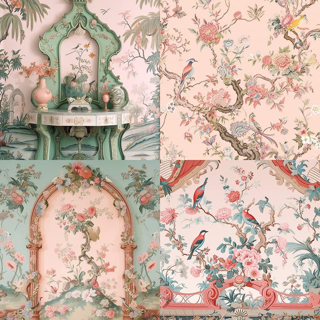 Thomas Chippendale style, Midjourney Niji 5, render 1 of 4