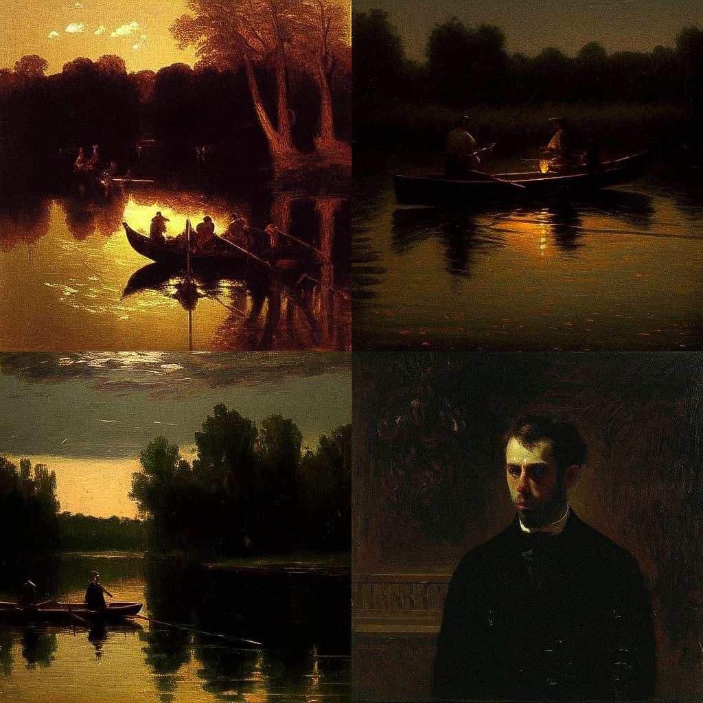 Thomas Eakins style, Midjourney Niji 5, render 1 of 4
