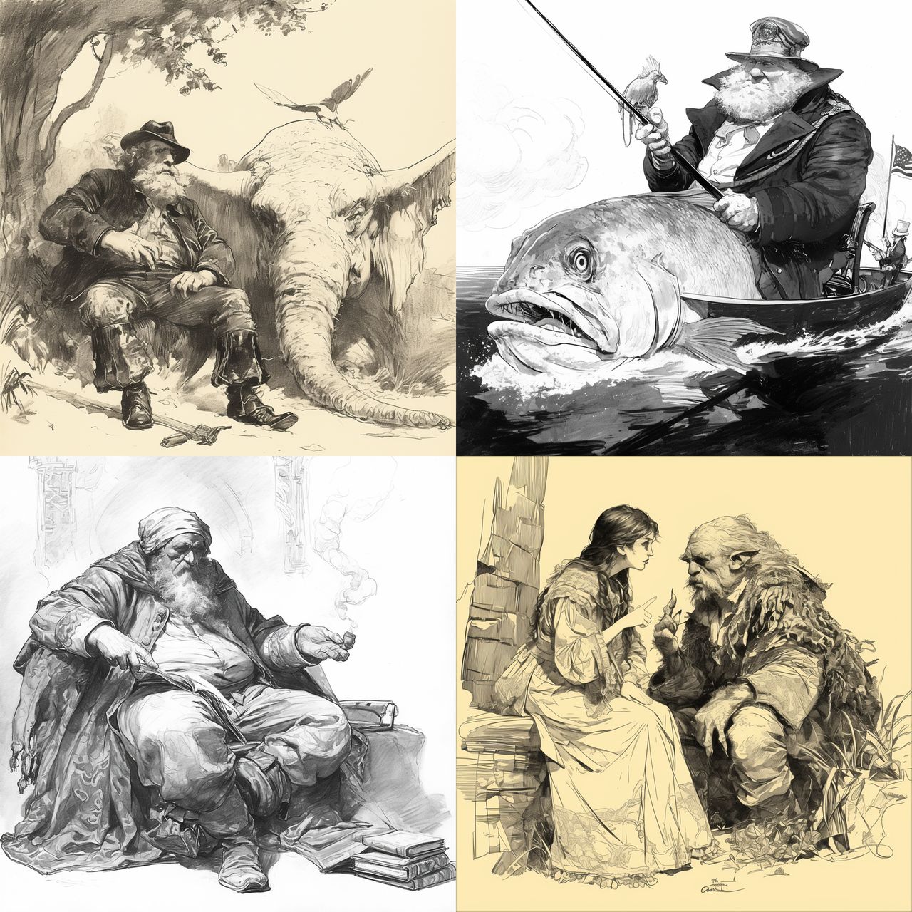 Thomas Nast style, Midjourney Niji 6, render 1 of 4