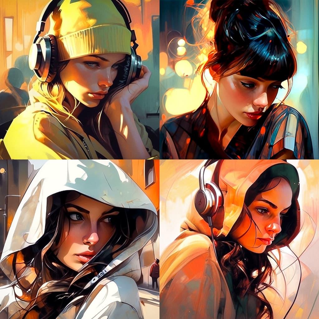Thomas Saliot style, Midjourney Niji 5, render 1 of 4