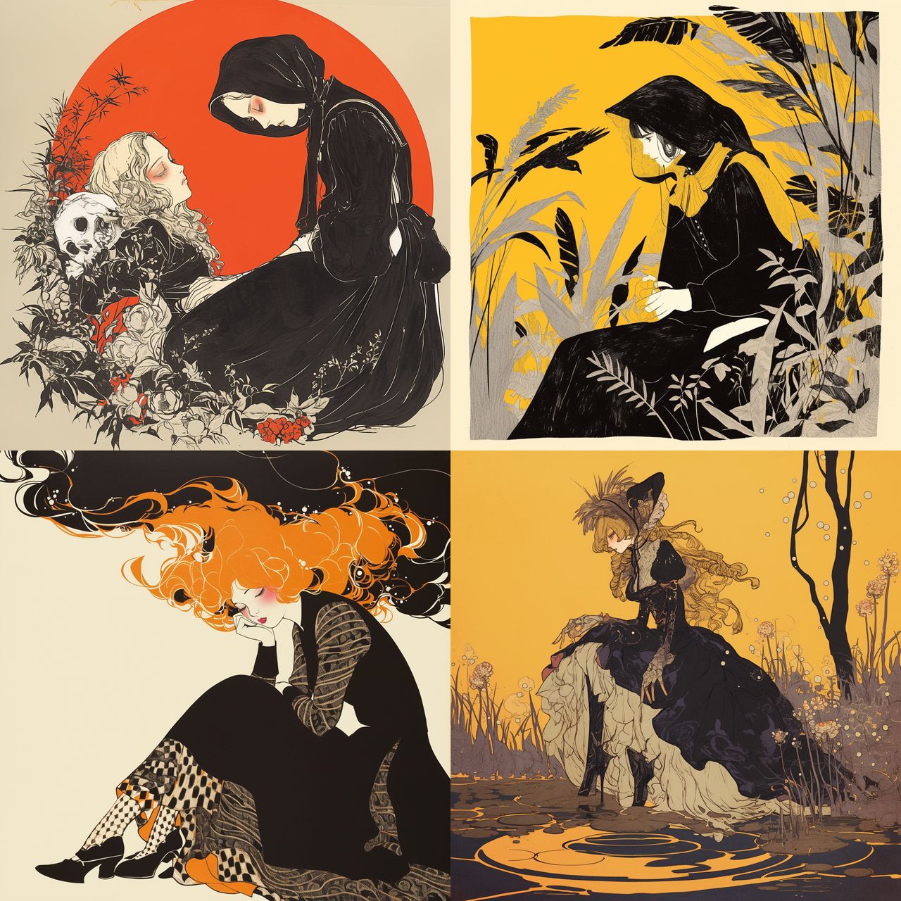 Thomas Theodor Heine style, Midjourney Niji 6, render 1 of 4