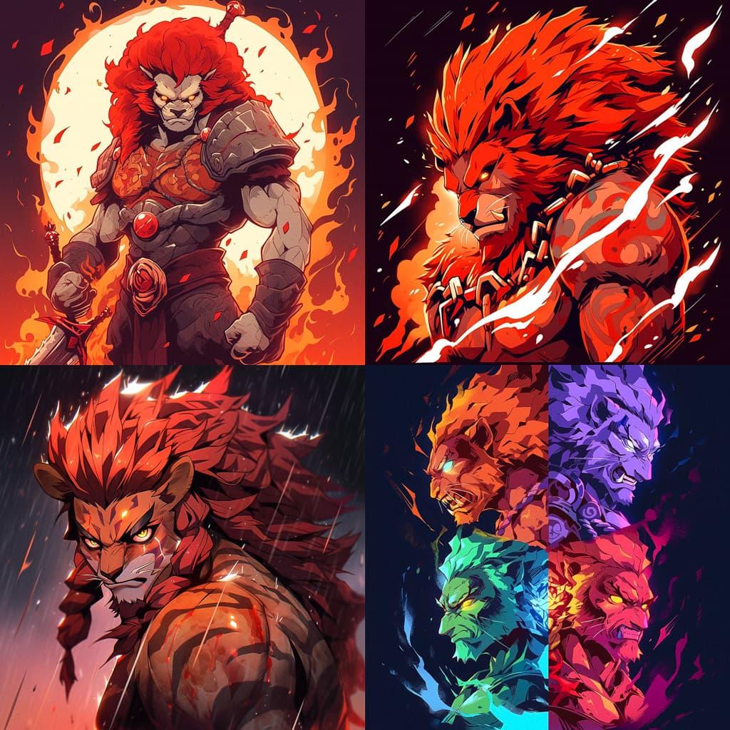 ThunderCats style, Midjourney Niji 5, render 1 of 4
