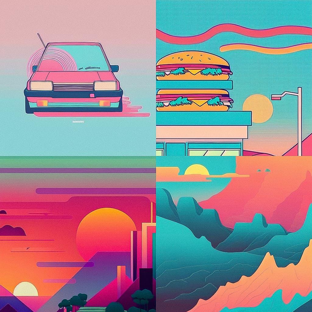 Tim Lahan style, Midjourney Niji 4, render 1 of 4