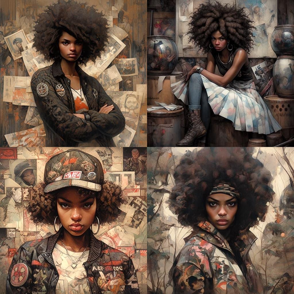 Tim Okamura style, Midjourney Niji 5, render 1 of 4