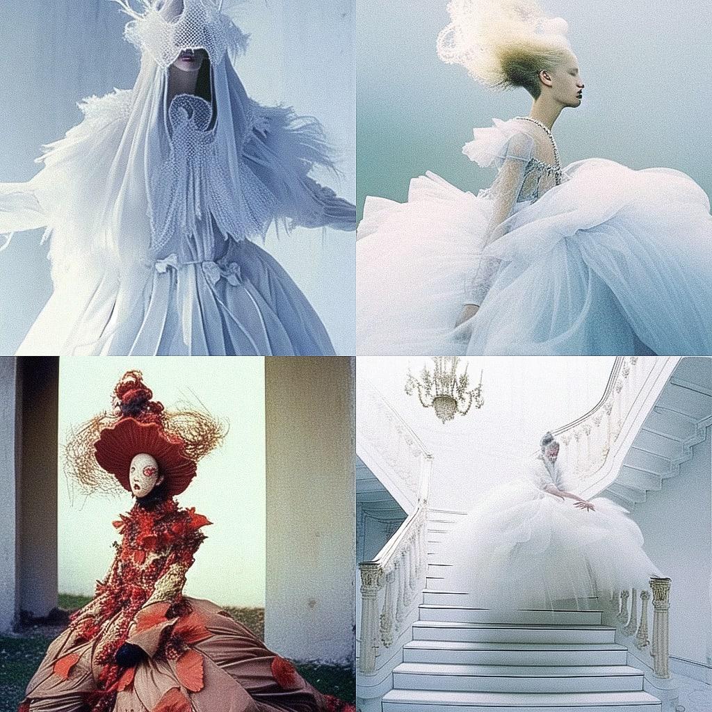 Tim Walker style, Midjourney Niji 4, render 1 of 4