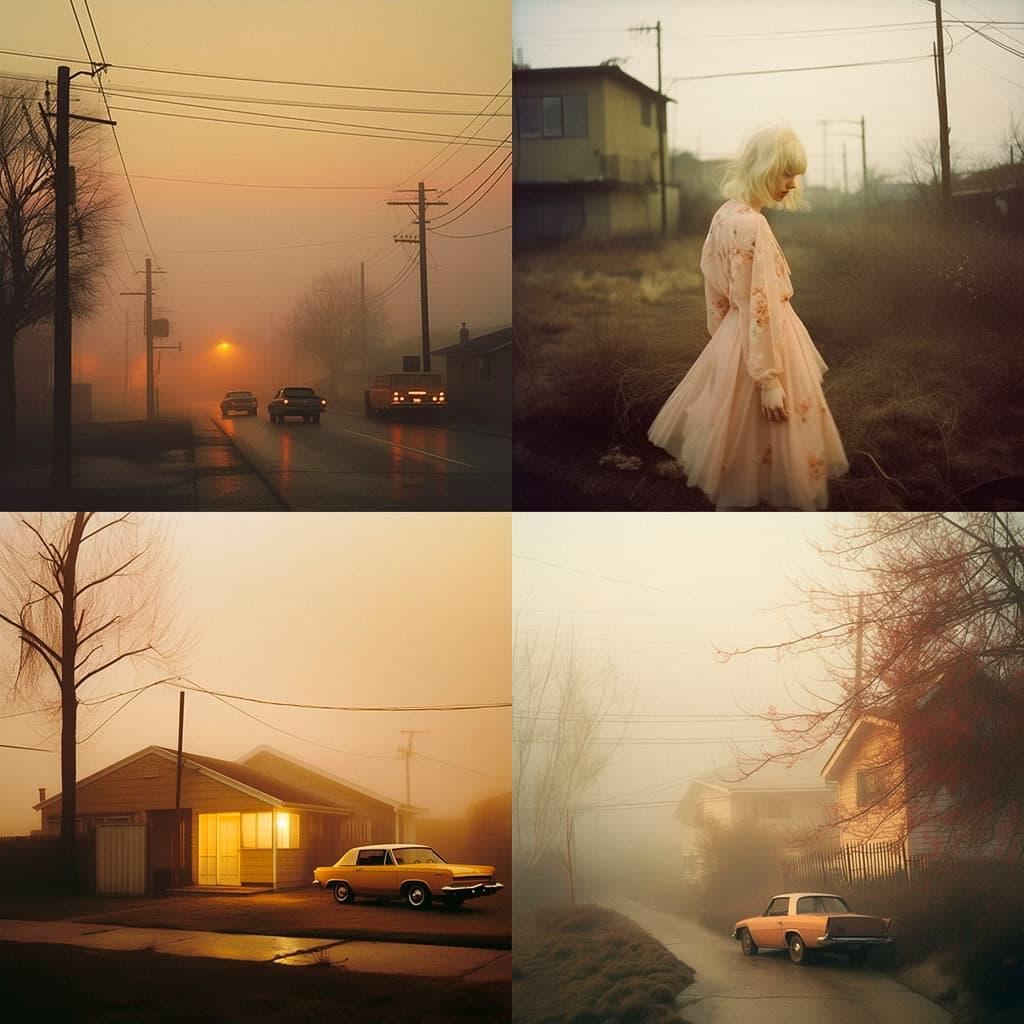 Todd Hido style, Midjourney Niji 5, render 1 of 4