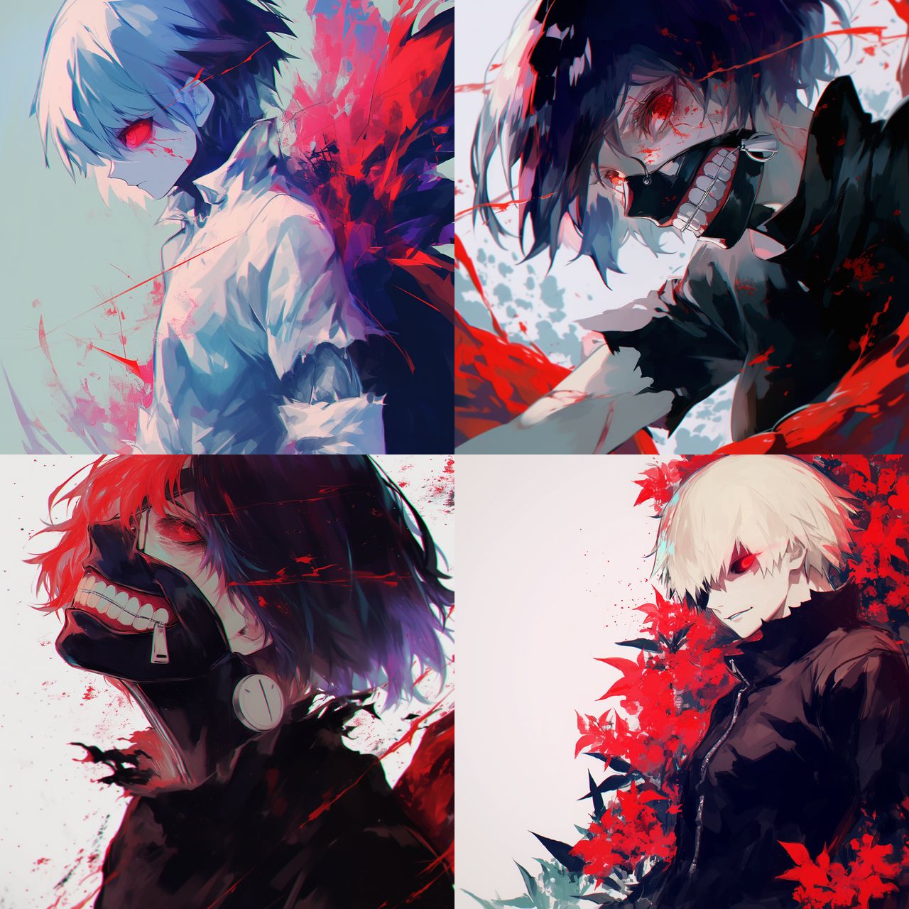 Tokyo Ghoul style, Midjourney Niji 6, render 1 of 4