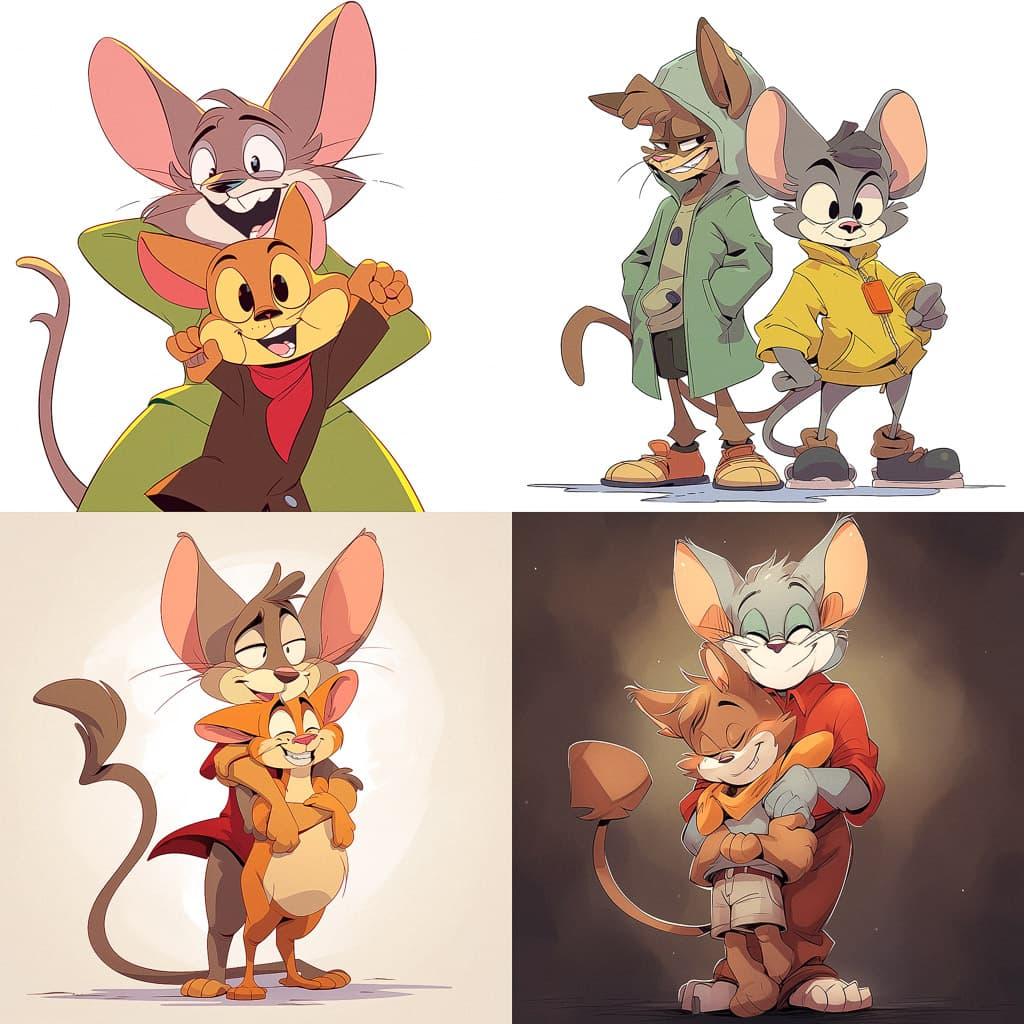 Tom and Jerry style, Midjourney Niji 5, render 1 of 4