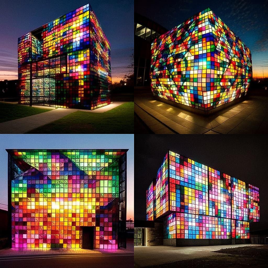 Tom Fruin style, Midjourney Niji 5, render 1 of 4