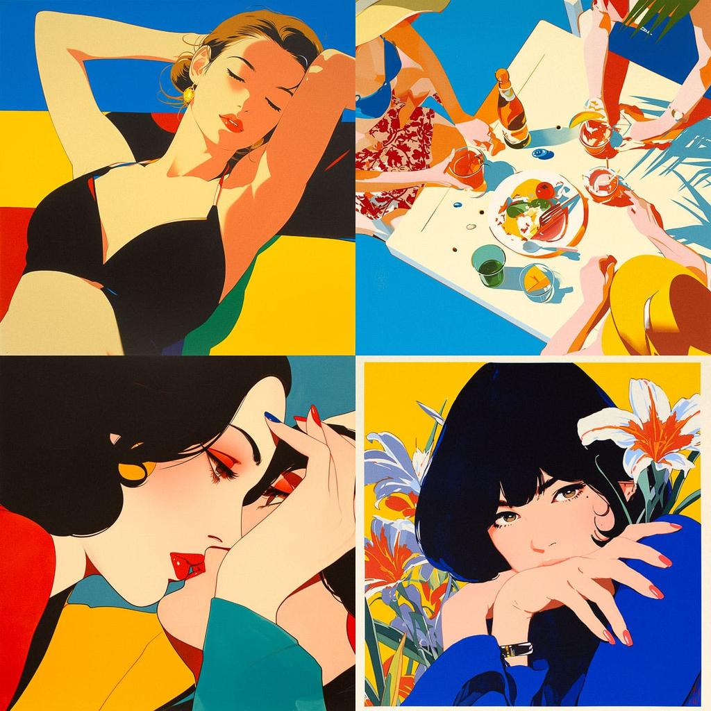 Tom Wesselmann style, Midjourney Niji 6, render 1 of 4