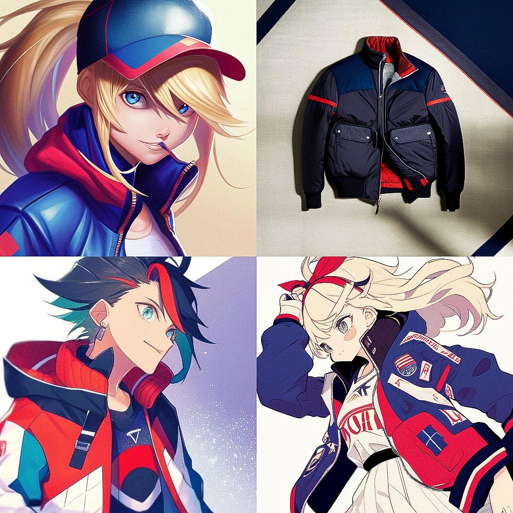 Tommy Hilfiger style, Midjourney Niji 4, render 1 of 4