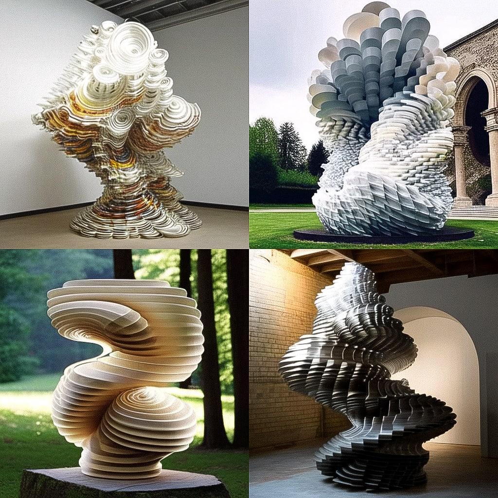 Tony Cragg style, Midjourney Niji 4, render 1 of 4