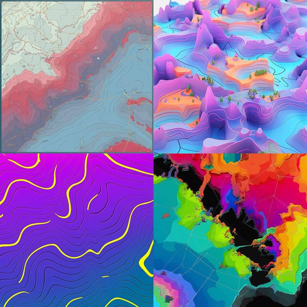Topology map style, Midjourney Niji 5, render 1 of 4