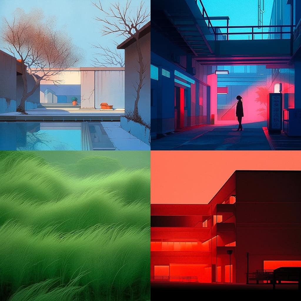 Toshio Shibata style, Midjourney Niji 5, render 1 of 4