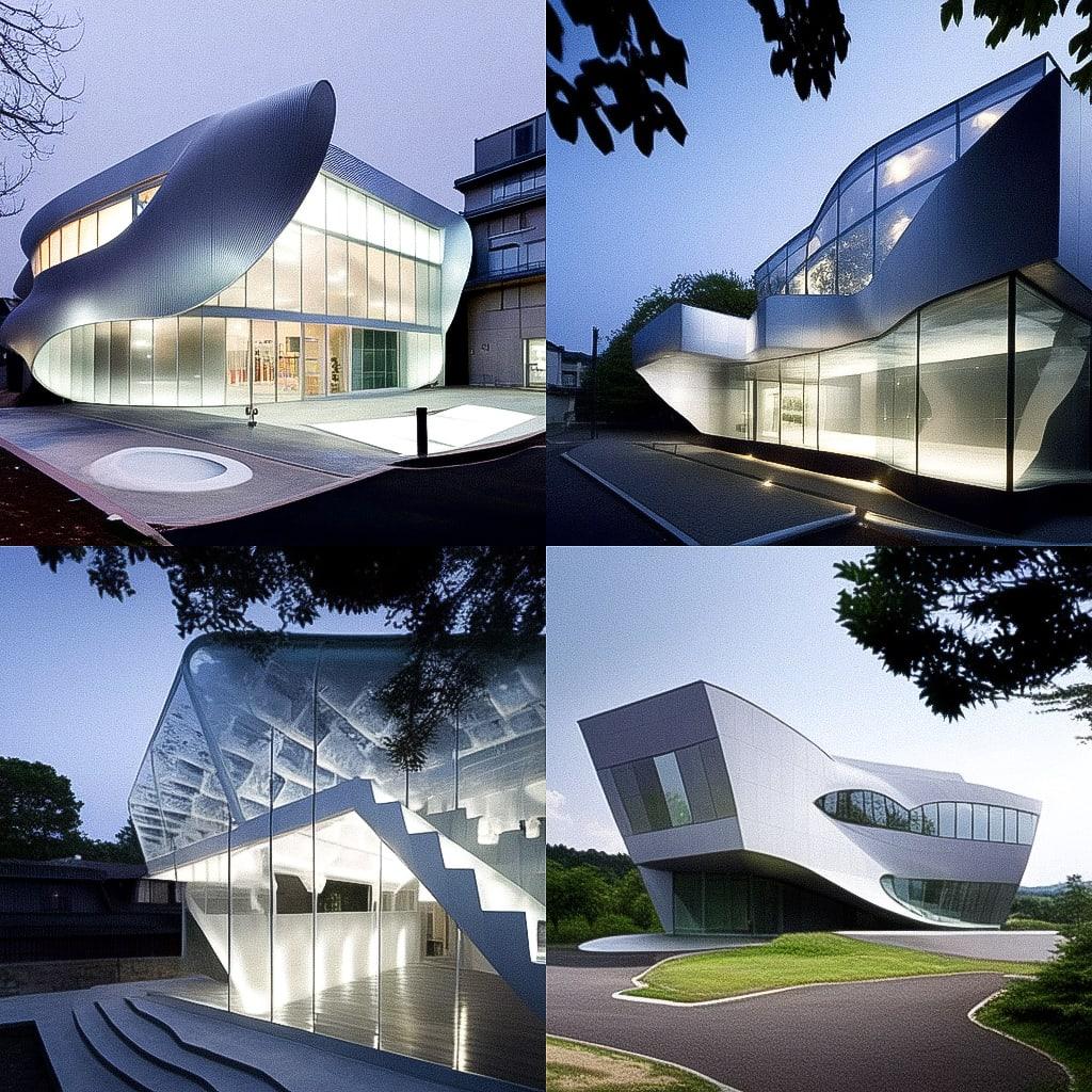 Toyo Ito style, Midjourney Niji 4, render 1 of 4