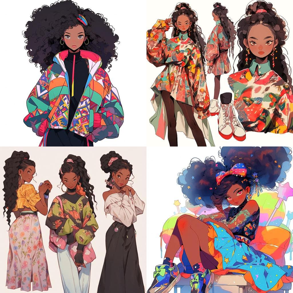 Tracy Reese style, Midjourney Niji 5, render 1 of 4