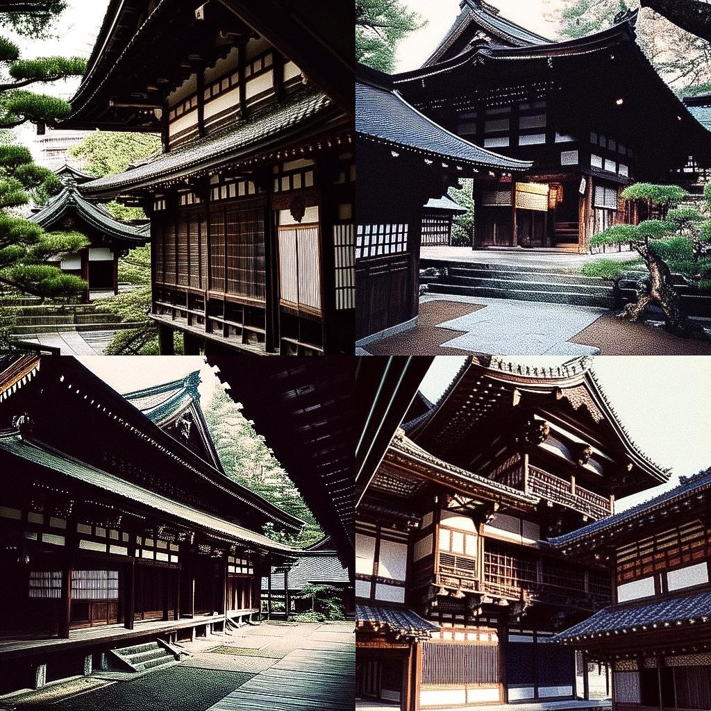 Traditional Japanese architecture style, Midjourney Niji 4, render 1 of 4