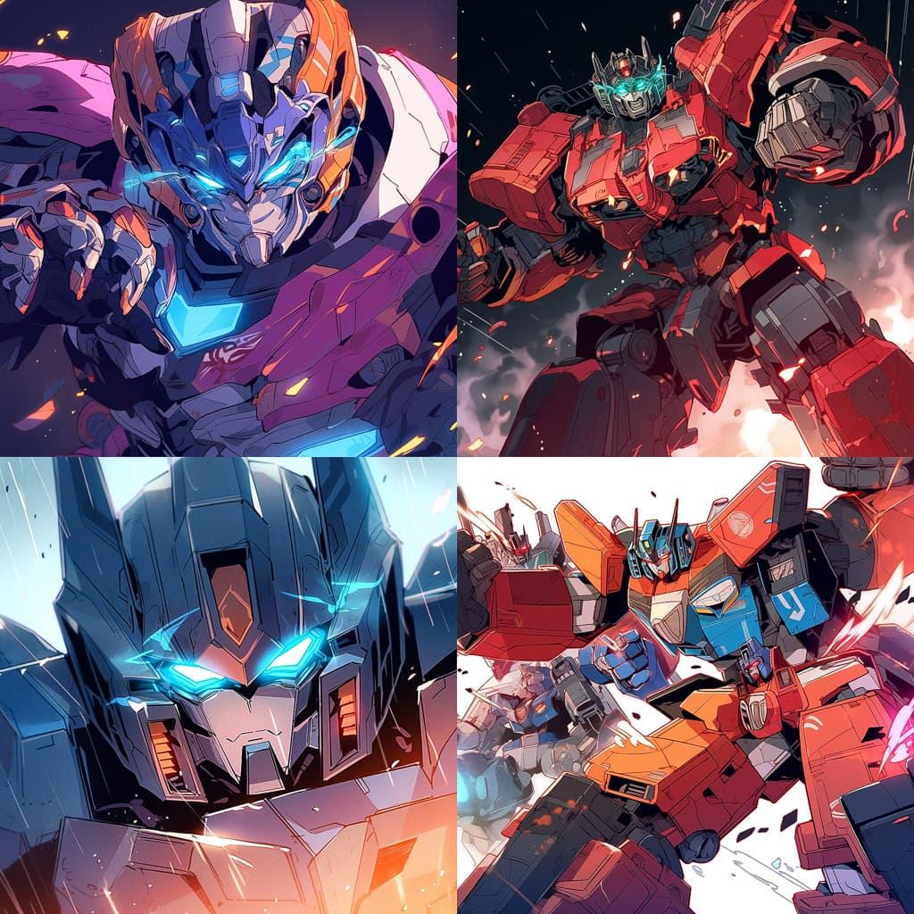 Transformers style, Midjourney Niji 4, render 1 of 4