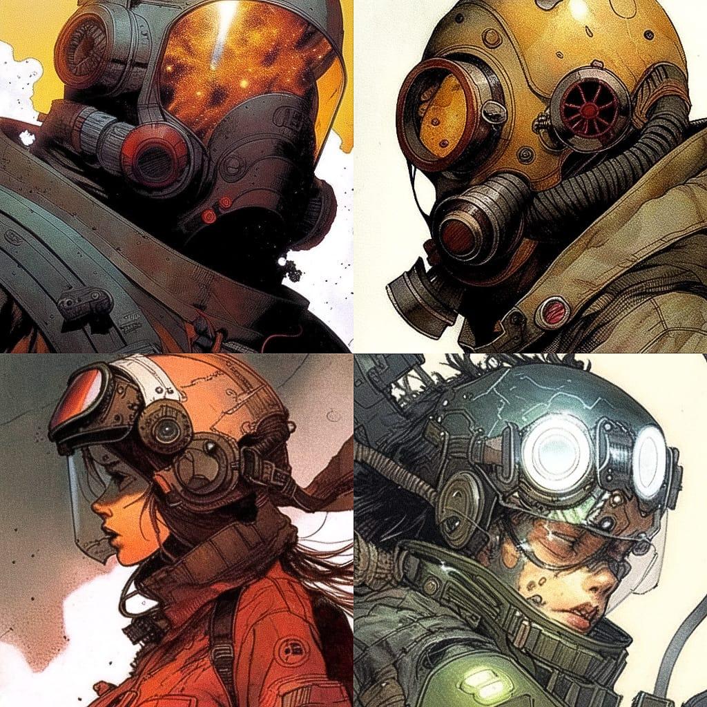 Travis Charest style, Midjourney Niji 4, render 1 of 4