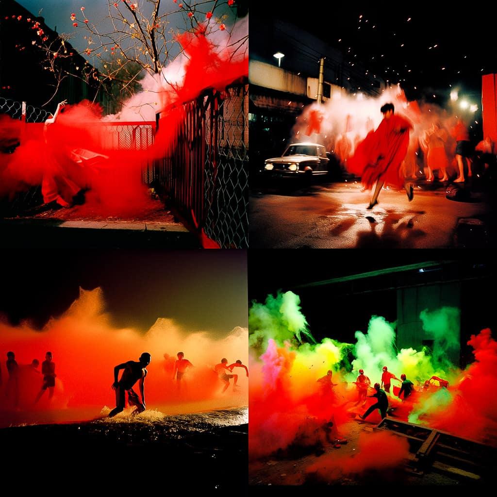 Trent Parke style, Midjourney Niji 5, render 1 of 4