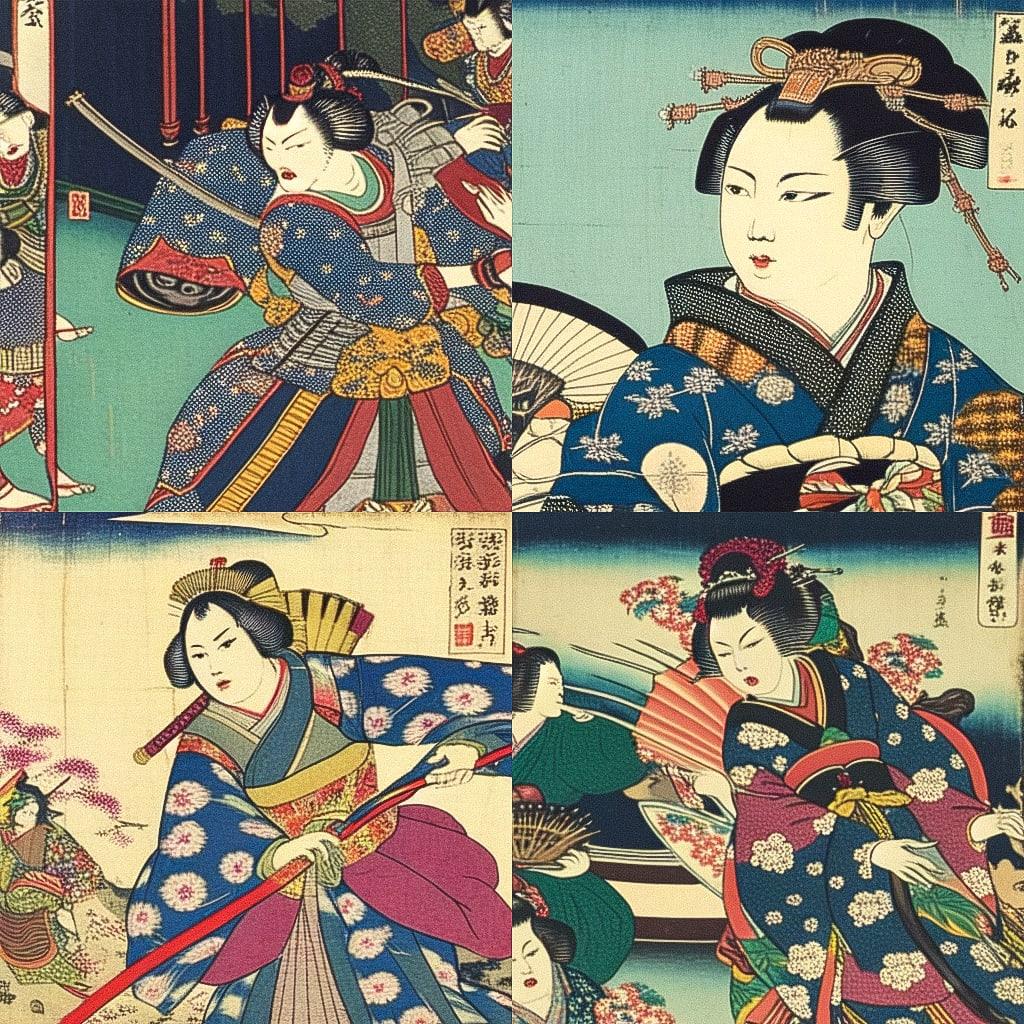 Utagawa Kunisada style, Midjourney Niji 4, render 1 of 4