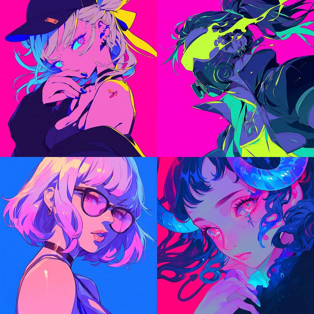 UV colors style, Midjourney Niji 6, render 1 of 4