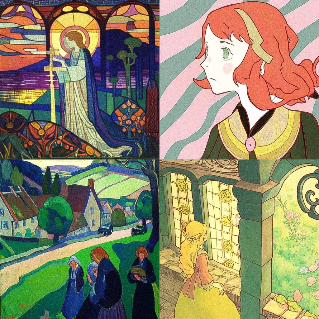 Vanessa Bell style, Midjourney Niji 4, render 1 of 4