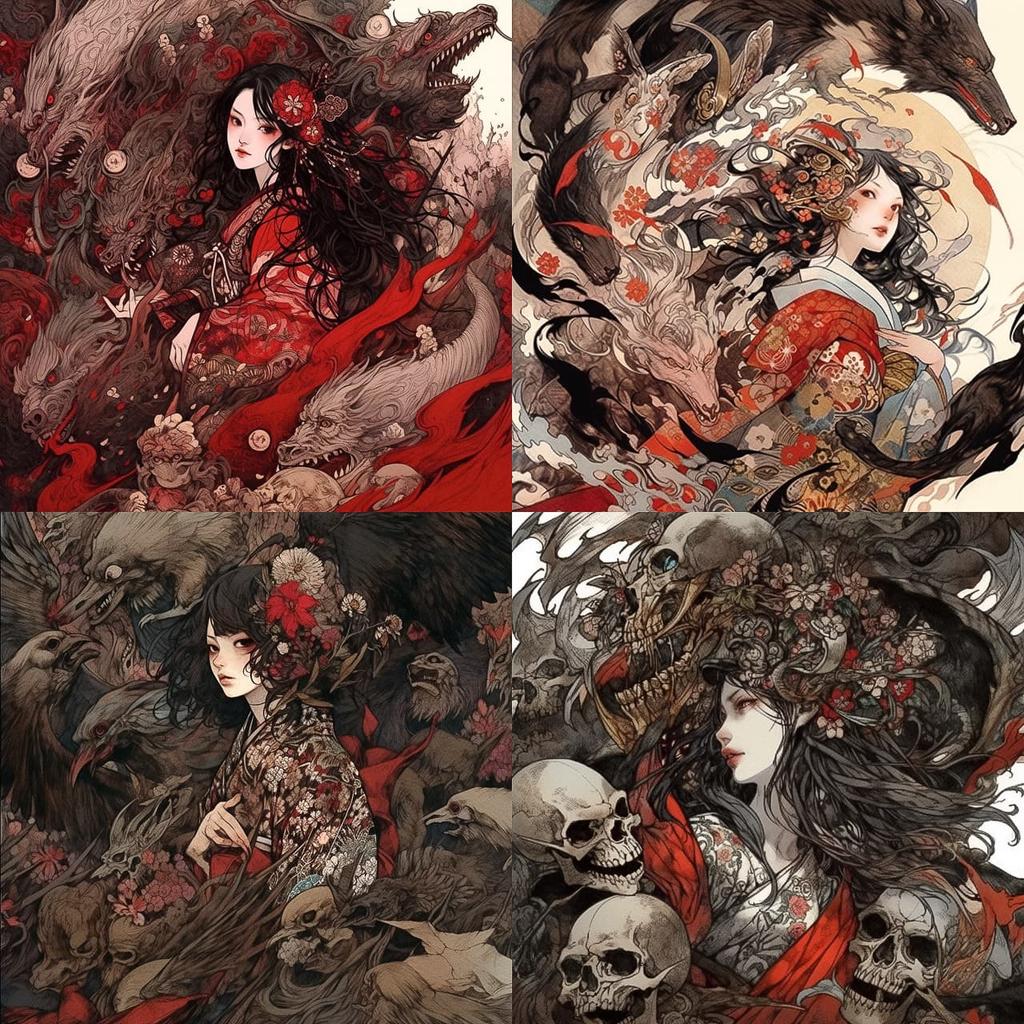 Vania Zouravliov style, Midjourney Niji 5, render 1 of 4