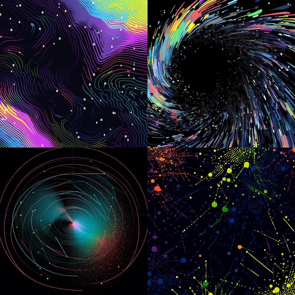 Vector field style, Midjourney Niji 5, render 1 of 4