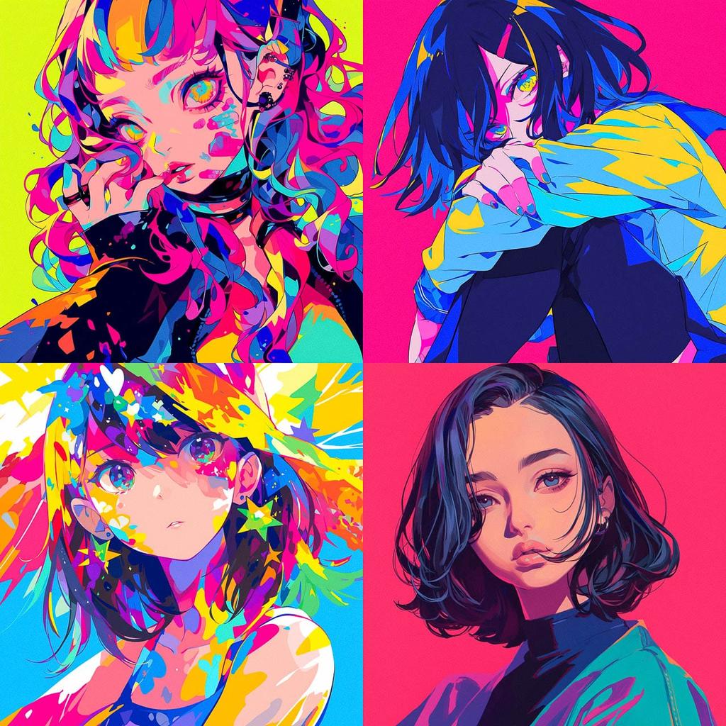Vibrant colors style, Midjourney Niji 6, render 1 of 4