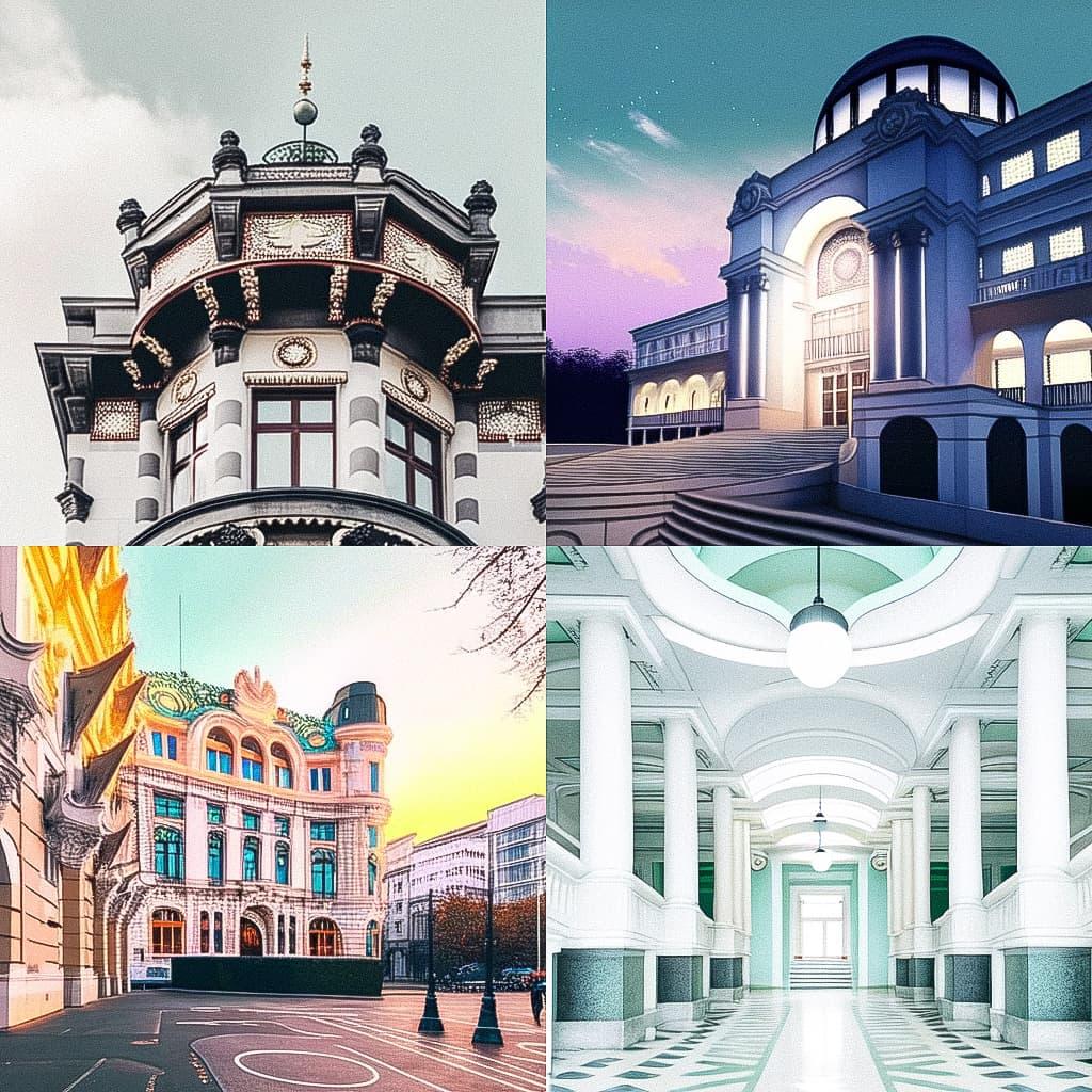Vienna Secession style, Midjourney Niji 5, render 1 of 4