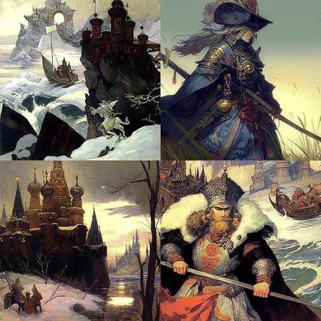 Viktor Vasnetsov style, Midjourney Niji 4, render 1 of 4
