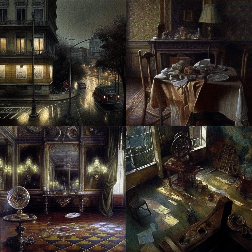 Vincent Desiderio style, Midjourney Niji 4, render 1 of 4