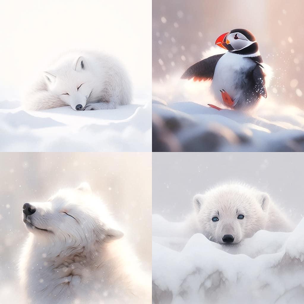 Vincent Munier style, Midjourney Niji 5, render 1 of 4