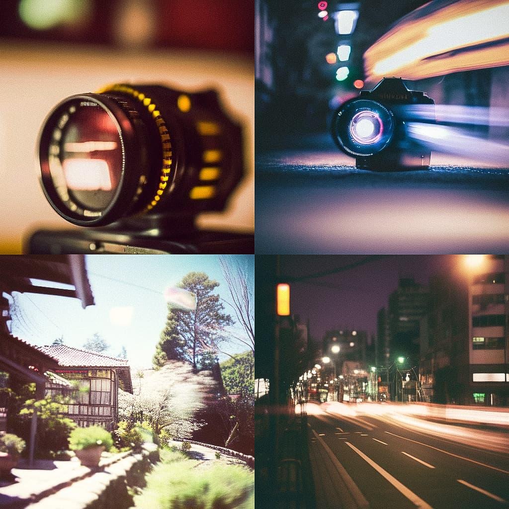 Vintage lens style, Midjourney Niji 5, render 1 of 4