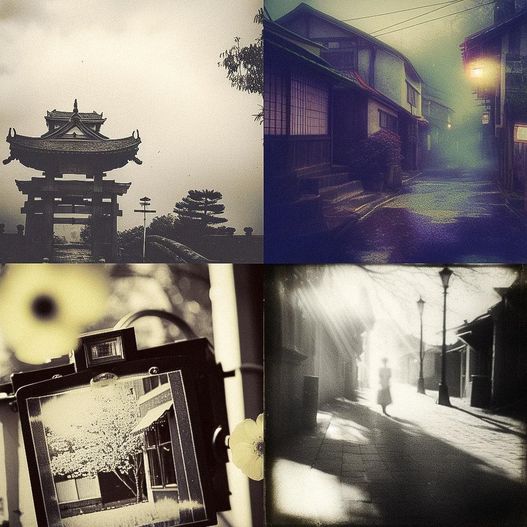 Vintage photograph style, Midjourney Niji 4, render 1 of 4