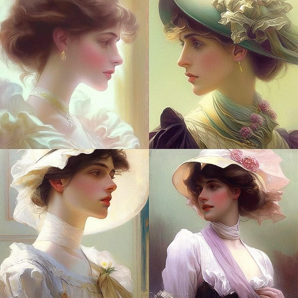Vittorio Matteo Corcos style, Midjourney Niji 5, render 1 of 4