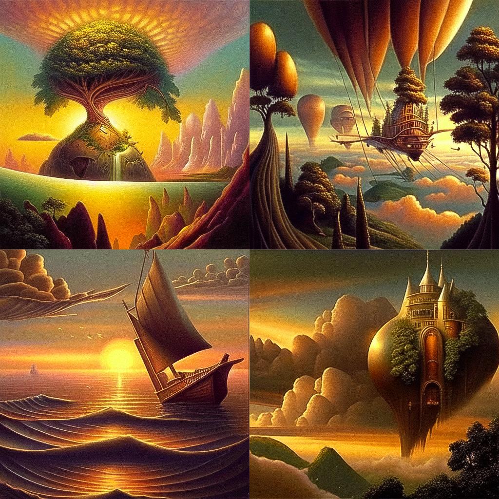 Vladimir Kush style, Midjourney Niji 4, render 1 of 4