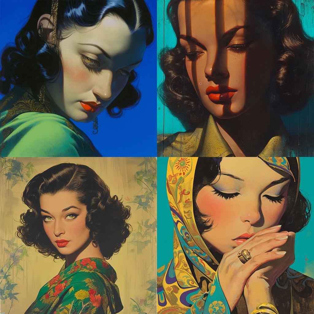 Vladimir Tretchikoff style, Midjourney Niji 6, render 1 of 4